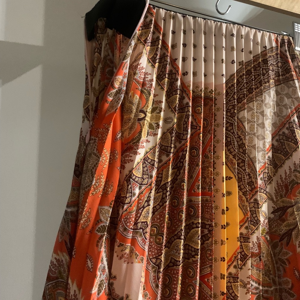 Zara pleat maxi multicolor skirt